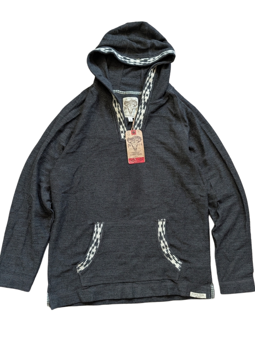 Third & Army Mens Gray Deadstock Pullover Hoodie Sweatshirt NWT Size Large